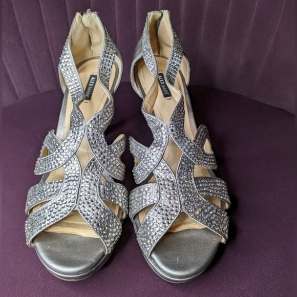 Alex Marie Rhinestone Silver Size 9 Formal‎ Heels - Picture 2 of 6